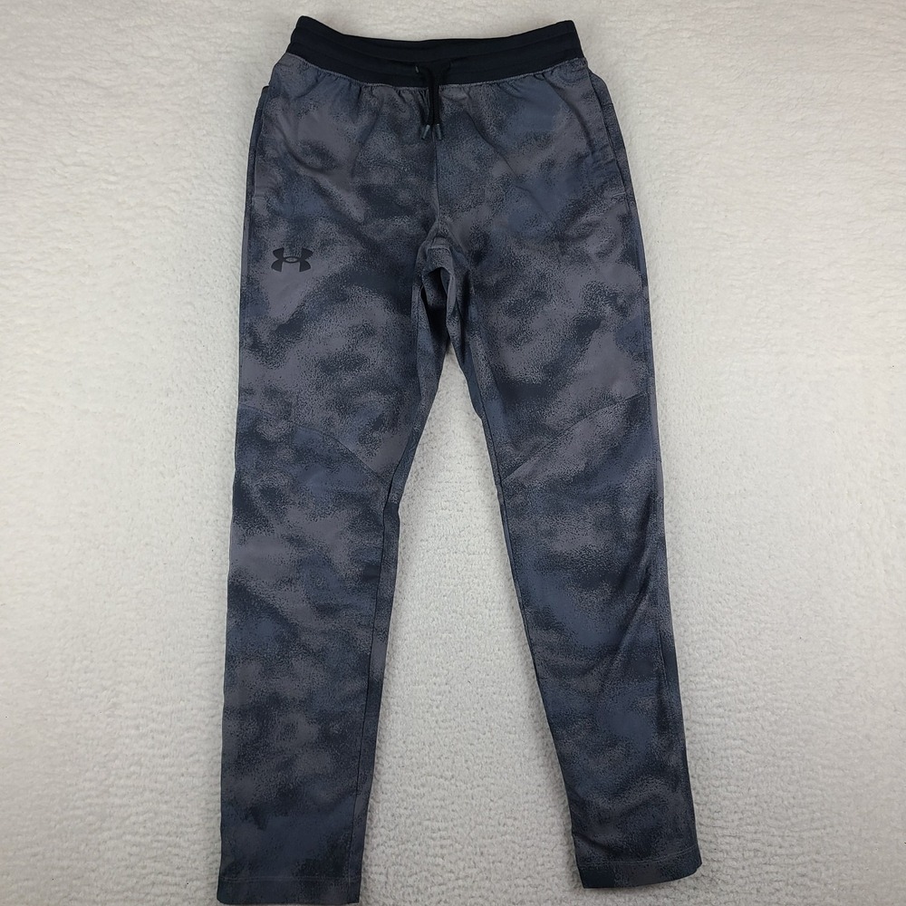 Under Armour Pants Mens Medium Blue Gray Elite‎ Tapered Print Joggers 1383281